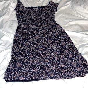 Motherhood Maternity Navy Sunflower Lace Dress